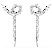Snake drop earrings, Mixed cuts, Year of the Snake, White, Rhodium plated by SWAROVSKI