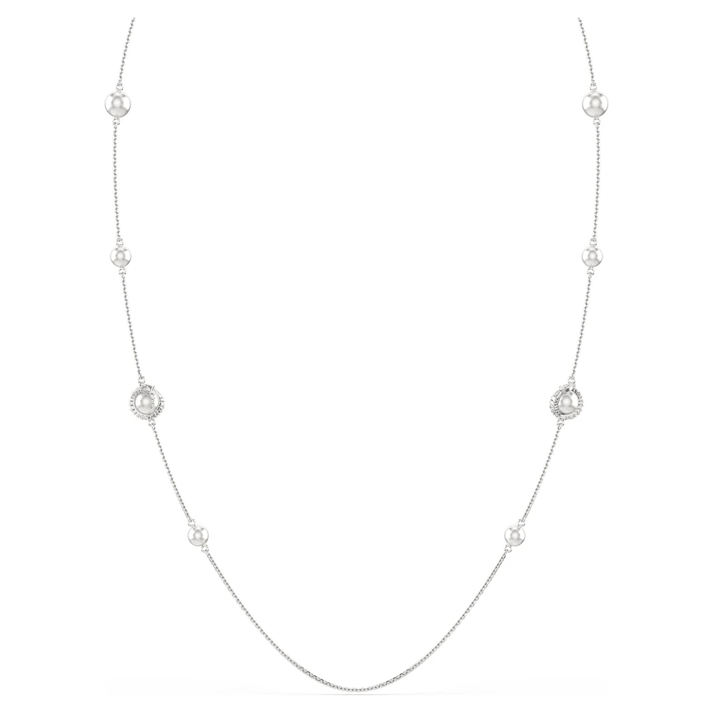 Snake strandage, Crystal pearl, Mixed cuts, Year of the Snake, White, Rhodium plated by SWAROVSKI
