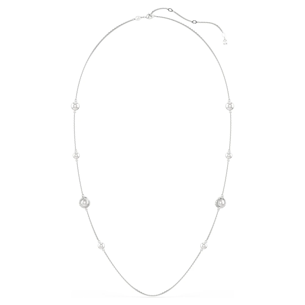 Snake strandage, Crystal pearl, Mixed cuts, Year of the Snake, White, Rhodium plated by SWAROVSKI