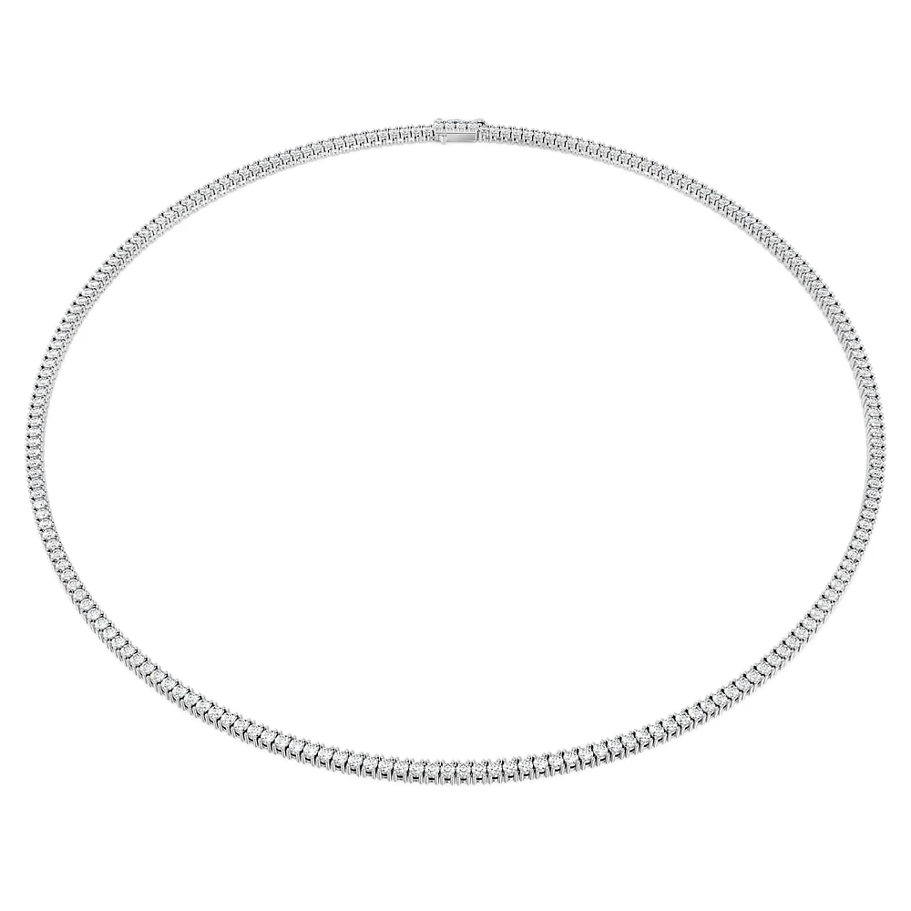 Eternity necklace, Lab-grown diamonds 7 ct tw, Round shape, 14K white gold by SWAROVSKI