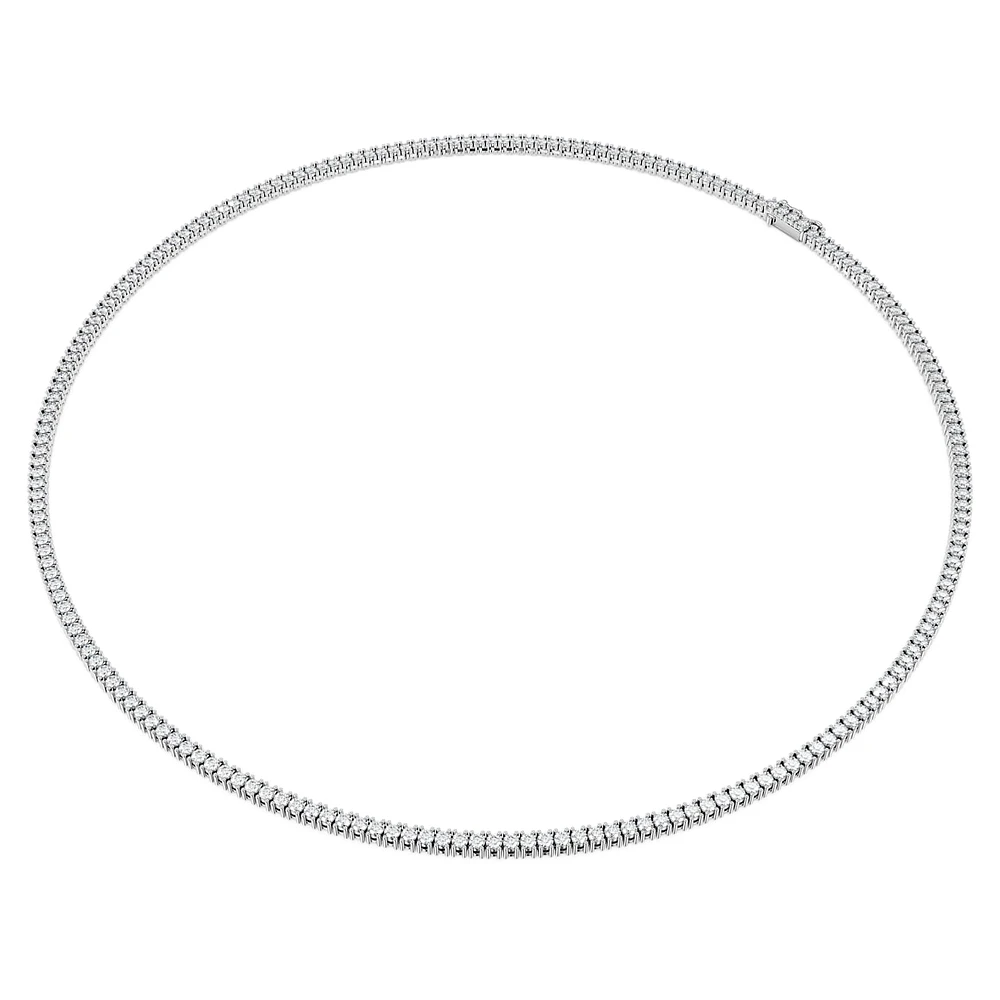 Eternity necklace, Lab-grown diamonds 7 ct tw, Round shape, 14K white gold by SWAROVSKI