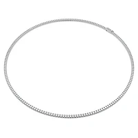 Eternity necklace, Lab-grown diamonds 7 ct tw, Round shape, 14K white gold by SWAROVSKI