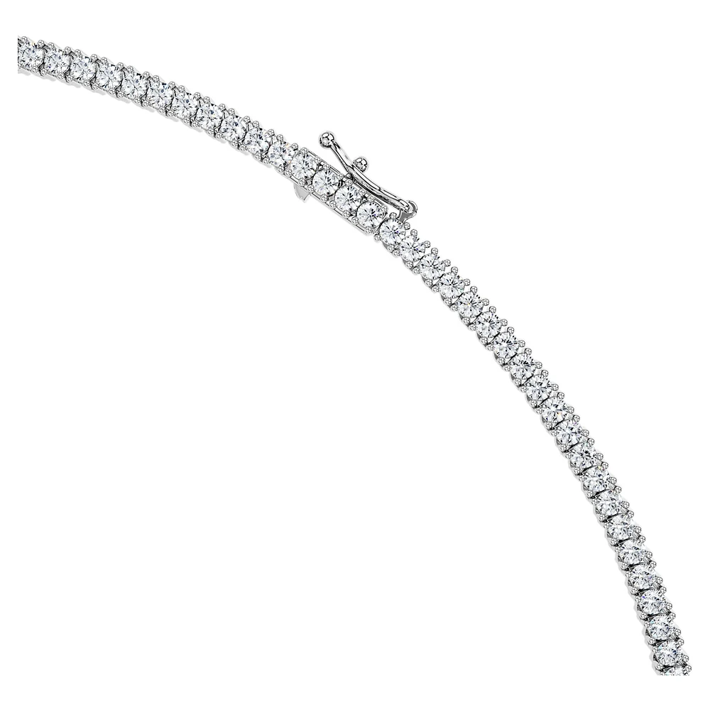 Eternity necklace, Lab-grown diamonds 7 ct tw, Round shape, 14K white gold by SWAROVSKI