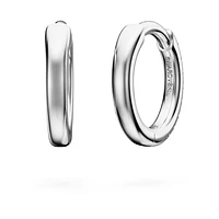 Eternity hoop earrings, Lab-grown diamonds 0.1 ct tw, Round shape, Small, 14K white gold by SWAROVSKI