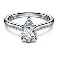 Eternity solitaire ring, Lab-grown diamonds 1 ct tw, Pear shape, 14K white gold by SWAROVSKI