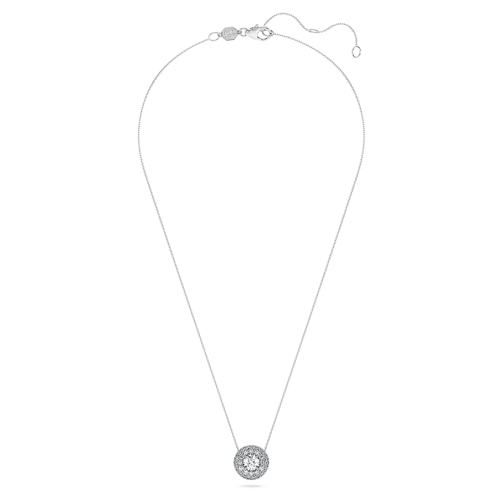 Eternity halo solitaire pendant, Lab-grown diamonds 2 ct tw, Round shape, 14K white gold by SWAROVSKI