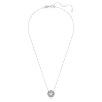 Eternity halo solitaire pendant, Lab-grown diamonds 2 ct tw, Round shape, 14K white gold by SWAROVSKI