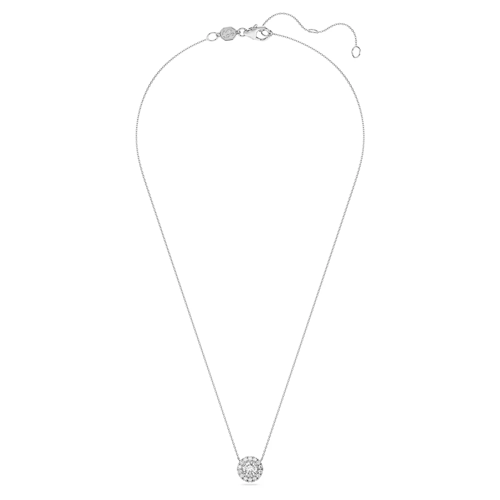 Eternity halo solitaire pendant, Lab-grown diamonds 1 ct tw, Round shape, 14K white gold by SWAROVSKI