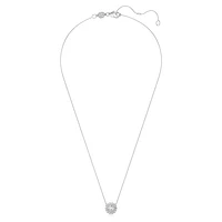 Eternity halo solitaire pendant, Lab-grown diamonds 1 ct tw, Round shape, 14K white gold by SWAROVSKI
