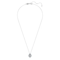 Eternity halo solitaire pendant, Lab-grown diamonds 1 ct tw, Pear shape, 14K white gold by SWAROVSKI