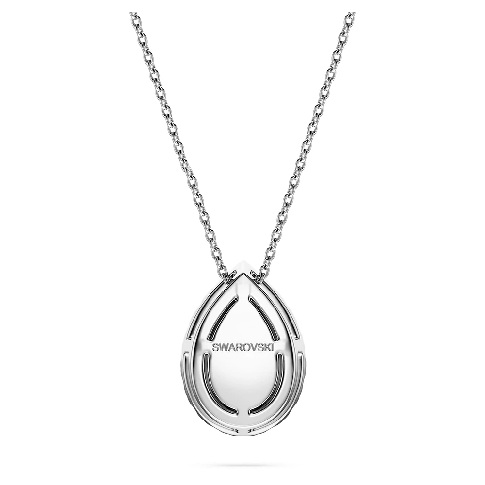 Eternity halo solitaire pendant, Lab-grown diamonds 1 ct tw, Pear shape, 14K white gold by SWAROVSKI