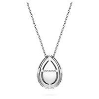 Eternity halo solitaire pendant, Lab-grown diamonds 1 ct tw, Pear shape, 14K white gold by SWAROVSKI