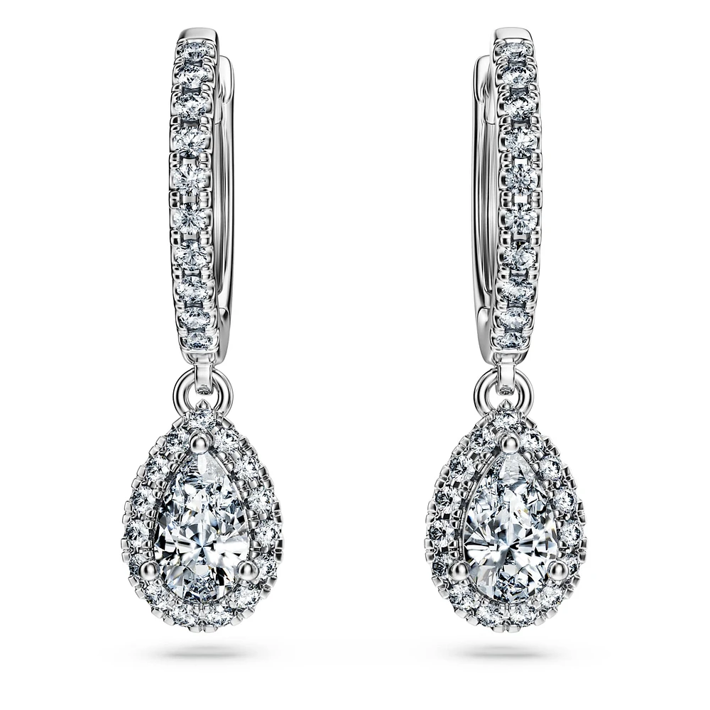 Eternity drop earrings, Lab-grown diamonds 1.25 ct tw, Mixed shapes, 14K white gold by SWAROVSKI