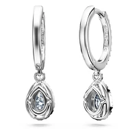 Eternity drop earrings, Lab-grown diamonds 1.25 ct tw, Mixed shapes, 14K white gold by SWAROVSKI
