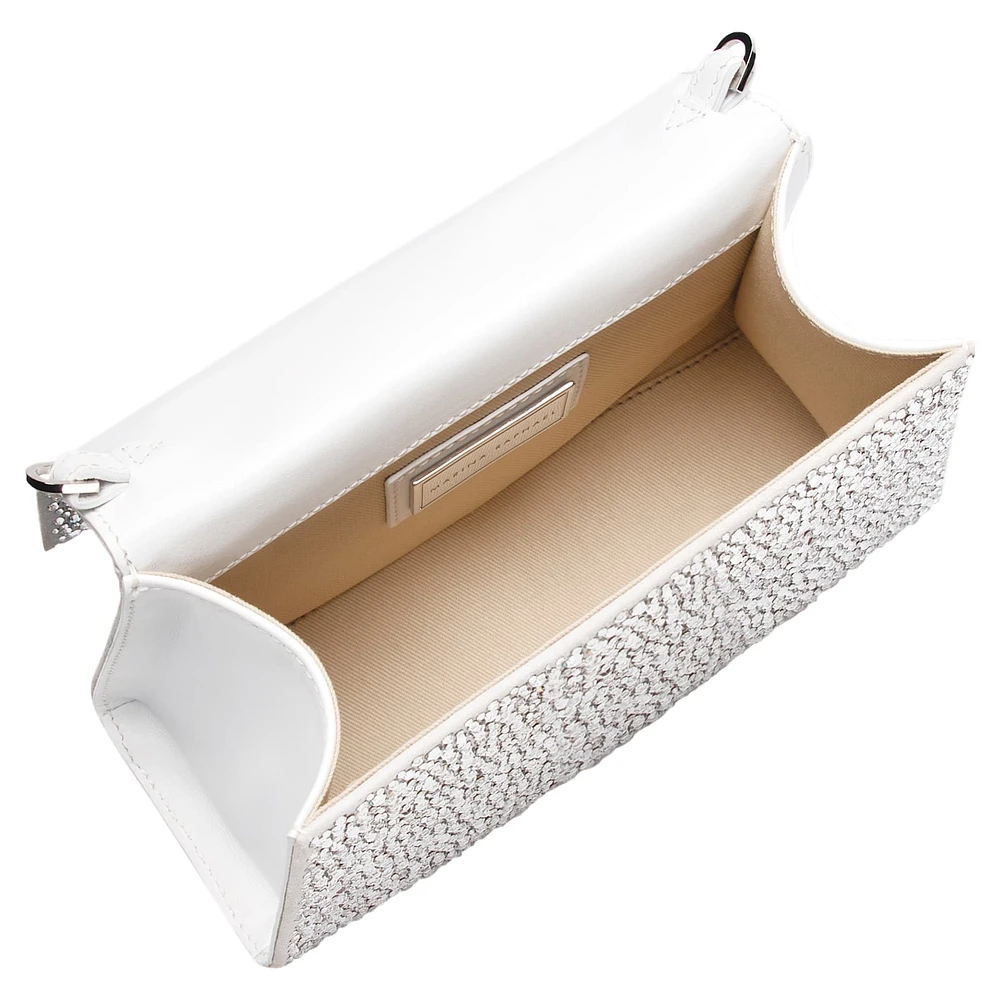 MARINA RAPHAEL Micro Stella bag, White by SWAROVSKI