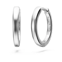 Eternity hoop earrings, Lab-grown diamonds 0.2 ct tw, Round shape, Medium, 14K white gold by SWAROVSKI
