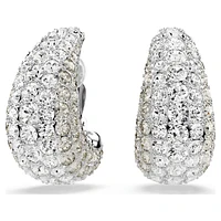 Sublima clip earrings, Round cut, Medium, White, Rhodium plated by SWAROVSKI