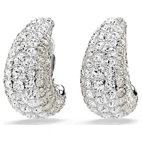 Sublima clip earrings, Round cut, Medium, White, Rhodium plated by SWAROVSKI