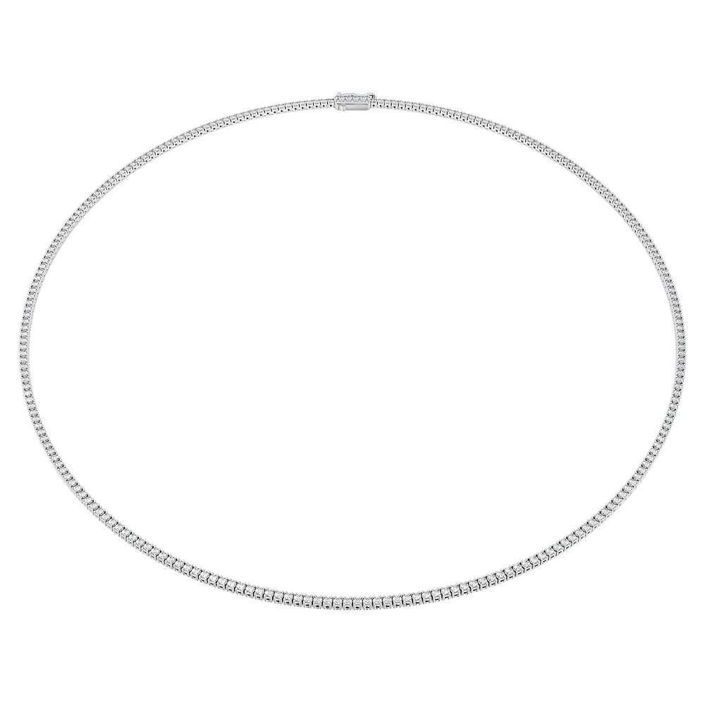 Eternity Tennis necklace, Lab-grown diamonds 3 ct tw, Round shape, 14K white gold by SWAROVSKI