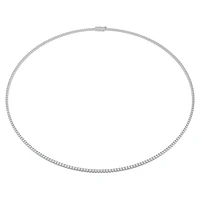 Eternity Tennis necklace, Lab-grown diamonds 3 ct tw, Round shape, 14K white gold by SWAROVSKI