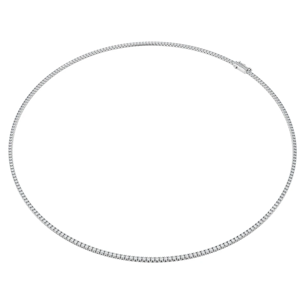 Eternity Tennis necklace, Lab-grown diamonds 3 ct tw, Round shape, 14K white gold by SWAROVSKI