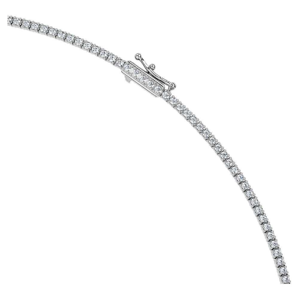 Eternity Tennis necklace, Lab-grown diamonds 3 ct tw, Round shape, 14K white gold by SWAROVSKI