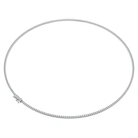 Eternity Tennis necklace, Lab-grown diamonds 3 ct tw, Round shape, 14K white gold by SWAROVSKI