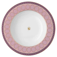 Signum soup plate, Porcelain, Pink by SWAROVSKI
