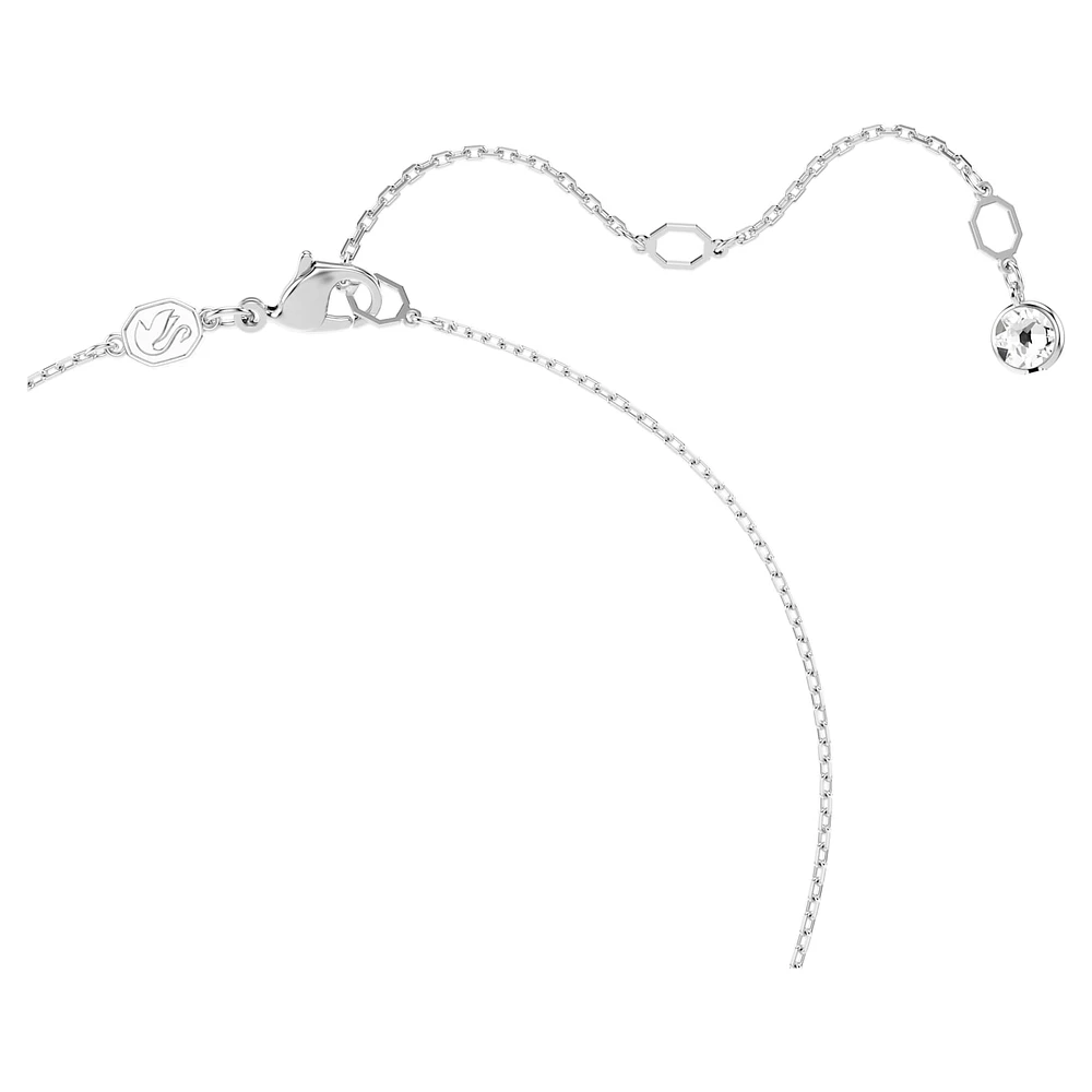 Dextera pendant, Round cut, Sphere and cube, White, Rhodium plated by SWAROVSKI