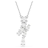 Matrix pendant, Mixed cuts, White, Rhodium plated by SWAROVSKI