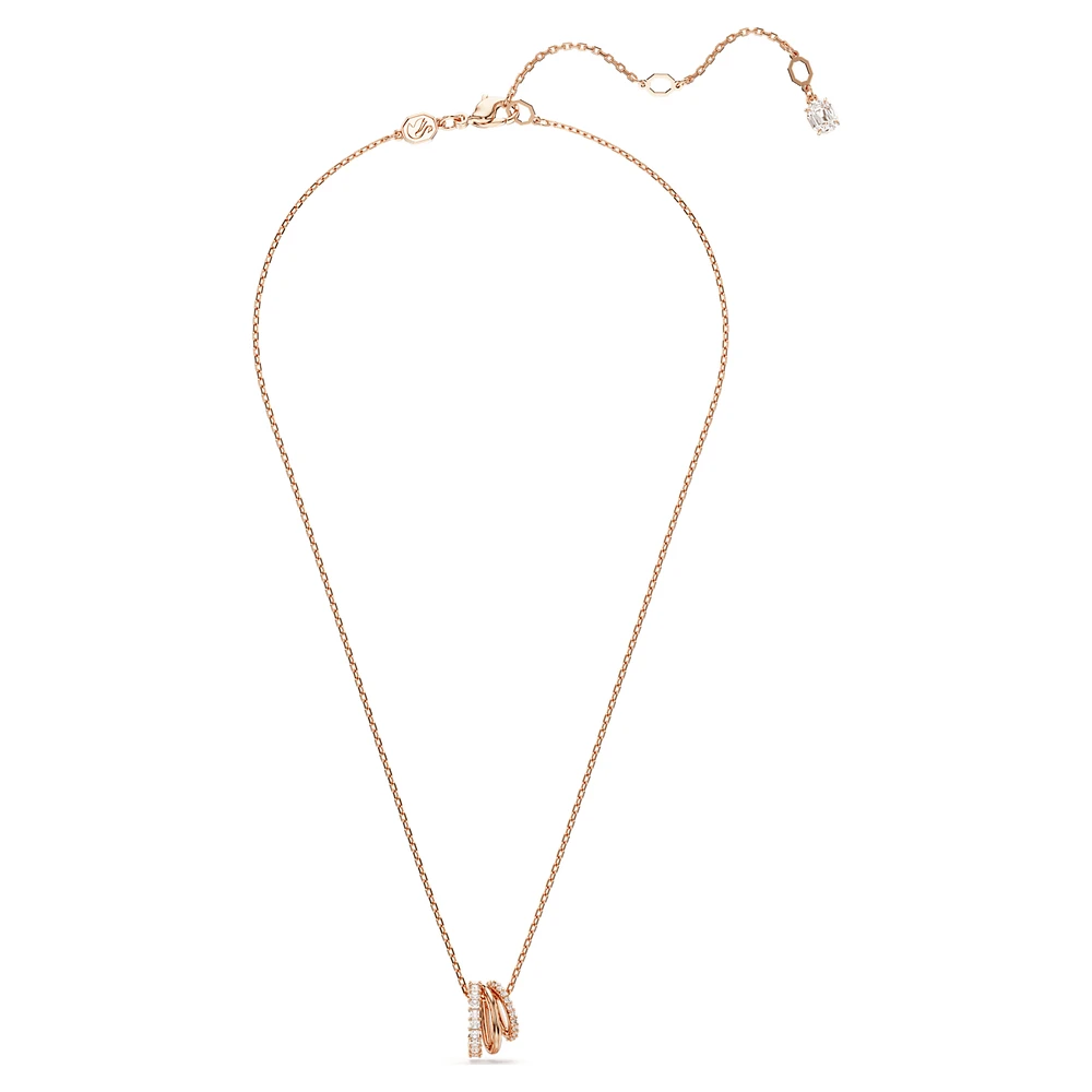 Hyperbola pendant, Mixed cuts, White, Rose gold-tone plated by SWAROVSKI