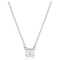 Stilla Attract pendant, Square cut, White, Rhodium plated by SWAROVSKI