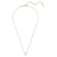 Stilla Attract pendant, Square cut, White, Rose gold-tone plated by SWAROVSKI