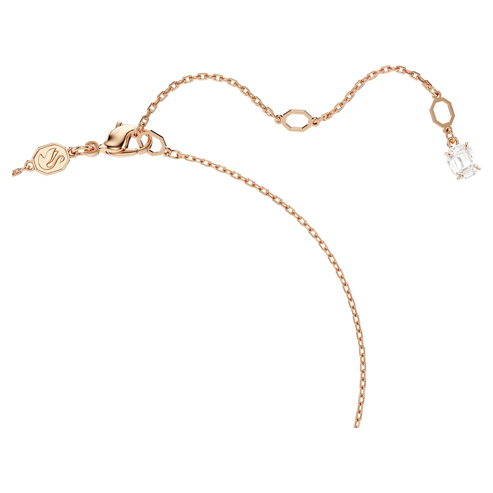 Stilla Attract pendant, Square cut, White, Rose gold-tone plated by SWAROVSKI