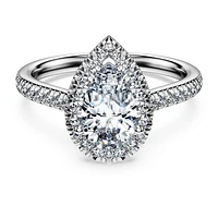 Eternity halo solitaire ring, Lab-grown diamonds 1.3 ct tw, Mixed shapes, 14K white gold by SWAROVSKI