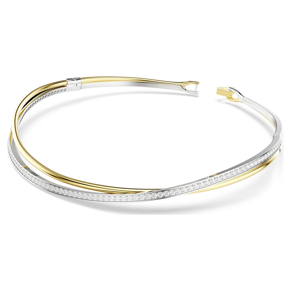 Hyperbola choker, Round cut, White, Mixed metal finish by SWAROVSKI
