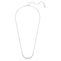 Matrix necklace, Gradient of round cuts, White, Rhodium plated by SWAROVSKI