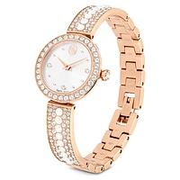 Matrix Pearl bangle watch, Swiss Made, Crystal bracelet, Rose gold-tone finish by SWAROVSKI