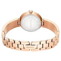 Matrix Pearl bangle watch, Swiss Made, Crystal bracelet, Rose gold-tone finish by SWAROVSKI
