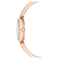 Matrix pearl bangle bangle watch, Swiss Made, Crystal bracelet, Rose gold-tone finish by SWAROVSKI