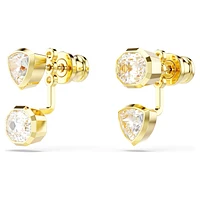 Imber earring jackets, Asymmetrical design, Mixed cuts, White, Gold-tone plated by SWAROVSKI