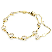 Imber Tennis bracelet, Mixed round cuts, White, Gold-tone plated by SWAROVSKI