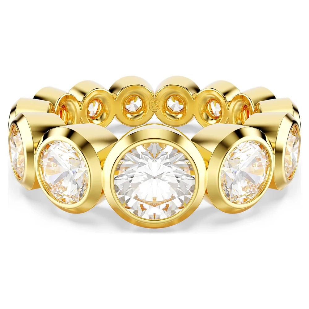 Imber ring, Mixed round cuts, White, Gold-tone plated by SWAROVSKI
