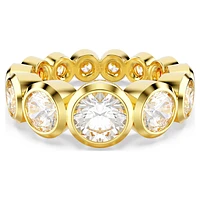 Imber ring, Mixed round cuts, White, Gold-tone plated by SWAROVSKI