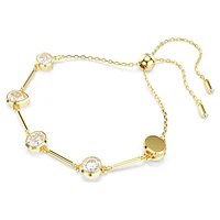 Imber Tennis necklace, Magnetic closure, Mixed cuts, White, Gold-tone plated by SWAROVSKI