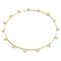 Imber Tennis necklace, Magnetic closure, Mixed cuts, White, Gold-tone plated by SWAROVSKI