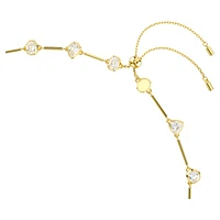 Imber Tennis necklace, Magnetic closure, Mixed cuts, White, Gold-tone plated by SWAROVSKI