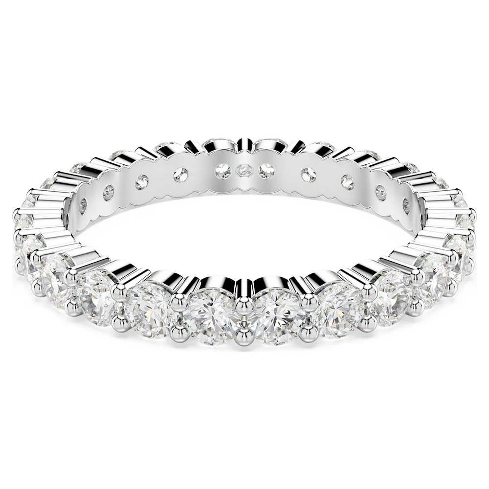 Matrix Vittore ring, Round cut, White, Silver-tone finish by SWAROVSKI