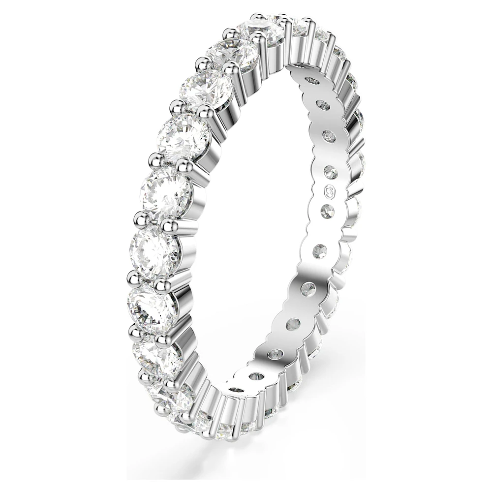 Matrix Vittore ring, Round cut, White, Silver-tone finish by SWAROVSKI