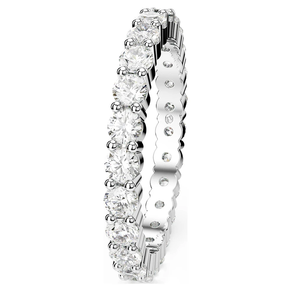 Matrix Vittore ring, Round cut, White, Silver-tone finish by SWAROVSKI